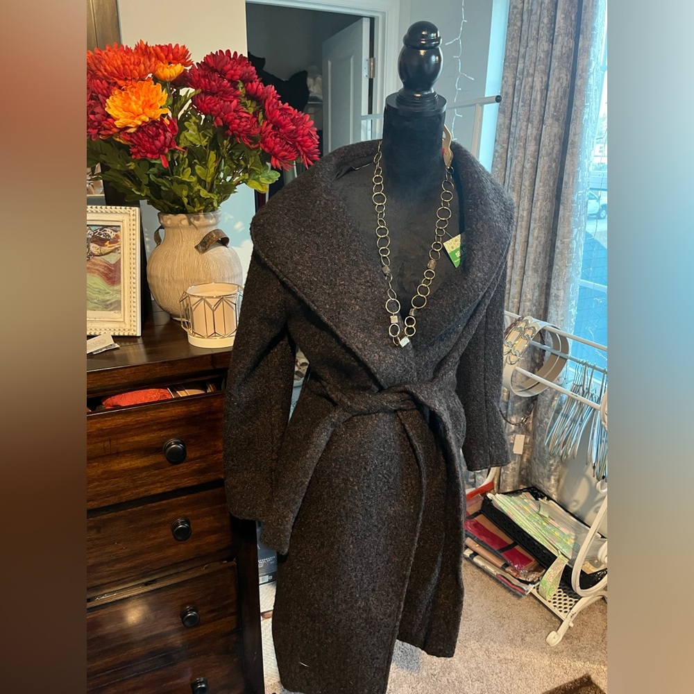 NWT Ann Taylor Blend Shawl-Collar Wrap Coat